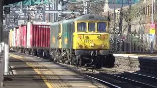 Freightliner 86604 and 86632 Container Train passing Forest Gate
