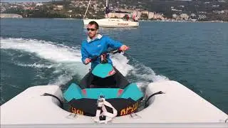 Inflatable work boat with jet-ski as propulsion, wave boat