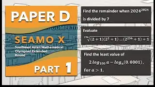 Seamo X Paper D: Part 1 No 1 to 5 (Junior High School Math Competitions)