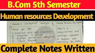 B.Com 5th Semester Human resources Development notes written