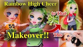 Rainbow High Cheer Makeover!! Removing Football Face tattoo's!