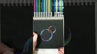 Colored pencils bubbles #shorts #tutorial #drawing #easy