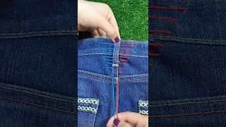 Tighten Your Jeans Waist in Minutes! ✂️ | #JeansHack #Shorts