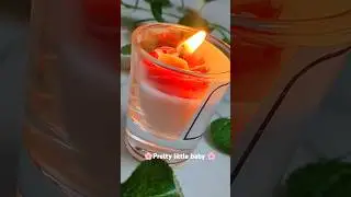 🌸shot jar candle with pretty little flower 🌸