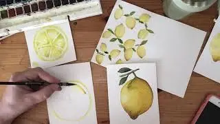 AQUARELLE TUTO // CITRON TRANCHÉ 2/2