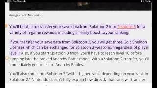 Splatoon 3 will be able to carry over Splatoon 2 save data!
