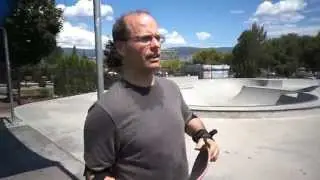 Old Man Skateboarder Skateboarding at the Penticton Skateboard Skatepark