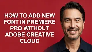 How to Add New Font In Premiere Pro Without Adobe Creative Cloud - KevinHowTo