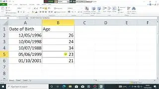 how to calculate age in excel