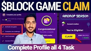 $BlOCK Game Airdrop Claim | How to Complete Block Game Profile all 4 Task