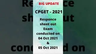 CPGET 2021 Responce sheet out