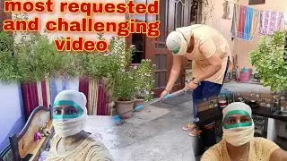 Full face tight cover with dupatta home cleaning challenge video || requested vlog||