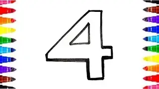 Number 4🔢Drawing Painting And colouring for the preschool kids and toddlers 