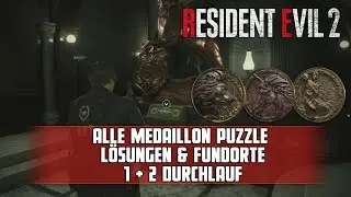 Resident Evil 2 Remake - Alle Medaillon Puzzle - Fundorte + L&ouml;sung - Durchlauf 1+2