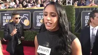 Simone Garcia Johnson on 'The Rock' running for President - 2018 Golden Globes