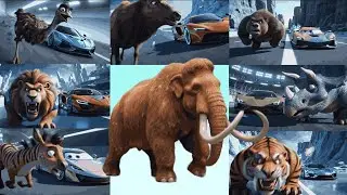 🏎️❄️🦕 ABC Prehistoric Ice Age Supercar Racing Song|Dino & Ice Age Animals Speed Race|Jumpy Jungle TV