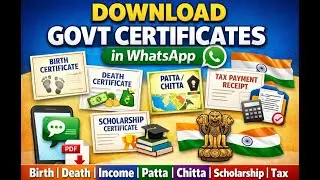 Whatsappல Government Certificate Download பண்ணலாமா/Birth /Death/income /EC/patta/scholarship
