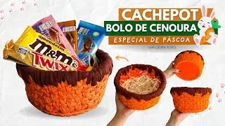 Bolo de Cenoura de croch&ecirc; feito com o fio de malha |🐰 Especial de P&aacute;scoa 🐇| passo a passo| Com Laura