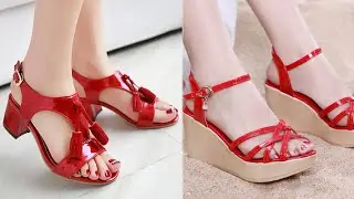 NEW LATEST RED DRESSES SHOES FOOTWEAR SANDAL COLLECTION FOR WOMENS RED SANDALS DESIGN RED SHOES