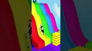 Paint & Animals Duck, Cow, Gorilla, Lion, chicken, Elephant, Fountain Crossing Turtle Cartoon Game