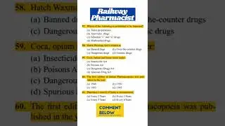 Railway Pharmacist 2024 || Railway Pharmacist Mcq 2024 || RRB Pharmacist Preparation