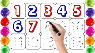 Mango maths TV learns to write counting 1-15 with kids' songs and colors , fun learning 123