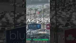 🆘 Car fire outside Dodger Stadium 🎹 Organist humorous play with Billy Joel Song via EricStaniford
