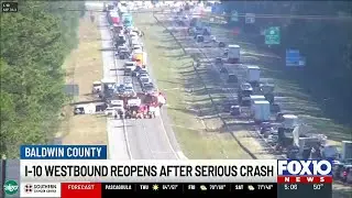 Crash shuts down part of I-10 in Baldwin County