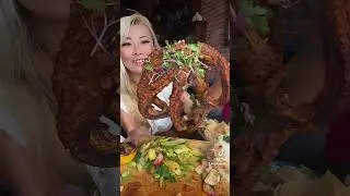 Massive octopus 🐙 at captains grill in upland #rainaiscrazy