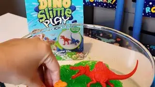 Let's try this DIY Dino Slime Play!