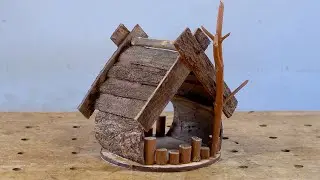 Build DIY Rustic Bird House And Bird Feeder