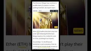 Ethereum Merge and the Hefty Tax Bill You Could Be In For #cryptomash #crypto #viral #trending