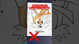 Never Draw Tails This Way! 😡 Sonic The Hedgehog #art #shorts #sonic