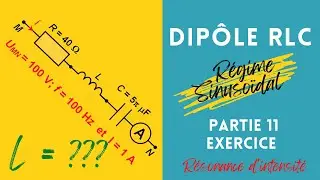 Dipôle RLC en régime sinusoïdal (11): Exercice  (détermination de l'inductance d'une bobine)