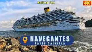 Навегантис, Понтал 🇧🇷 | Пешеходный тур + Отправление Costa Diadema | 4K