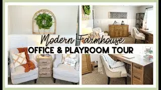 MODERN FARMHOUSE HOME OFFICE & PLAYROOM TOUR | DIY OFFICE REVEAL FALL 2019