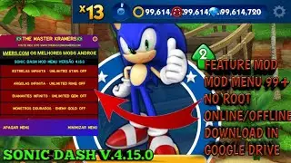 Game Mod Menu || SONIC DASH || No Root  ONLINE/OFFLINE V.4.15.0