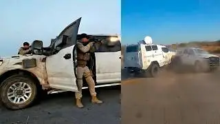 La Guardia Nacional revienta camioneta blindada de agresores en Tamaulipas