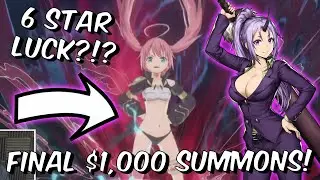 FINAL $1,000 SUMMONS - INSANELY LUCKY 6 STAR PULLS?!?! - Slime: Isekia Memories