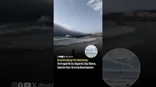 A dramatic and rare weather event left beachgoers in Portugal stunned