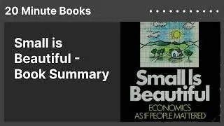 Small is Beautiful - Book Summary