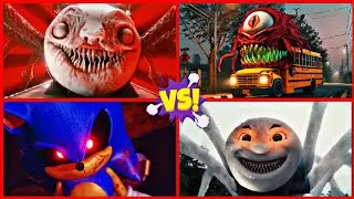 CHOO CHOO CHARLES 🆚 SCHOOL BUS 🆚 SONIC HORROR 🆚 CURSED THOMAS - Tiles Hop EDM Rush