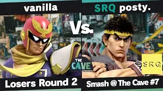 Smash @ The Cave 7 - vanilla (Captain Falcon) vs posty. (Ryu) - Losers Round 2