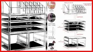 Cq acrylic Makeup Organizer Skin Care Large Clear Cosmetic Display Cases Stackable Storage Box