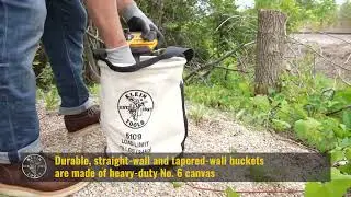 Klein Tools 12-Inch Wide-Opening, Straight-Wall, Molded Bottom, Canvas Bucket