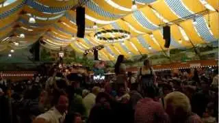 Inside the beer tent on Oktoberfest