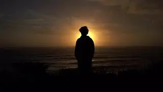 Man Watching The Sunset Stock Video
