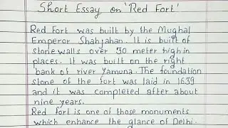 Write a short essay on Red Fort | Essay Writing | English
