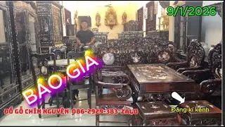 NGÀY 9/1/2026. TRÚC ĐAN GỖ TRẮC, TỦ BÀY ĐỒ CÀNH HỒNG, BÀN TRÀ, TỦ THỜ 13 CHÁM, PHƯƠNG LƯỜI CẨN ỐC