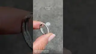 Oval solitaire engagement ring & matching wedding band